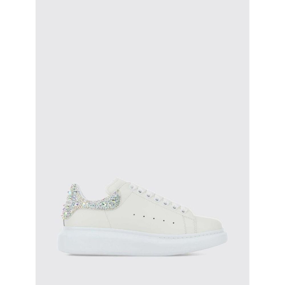 Mcqueen Women Alexander Mcqueen Oversize Calf Leather Sneakers With Chunky Sole